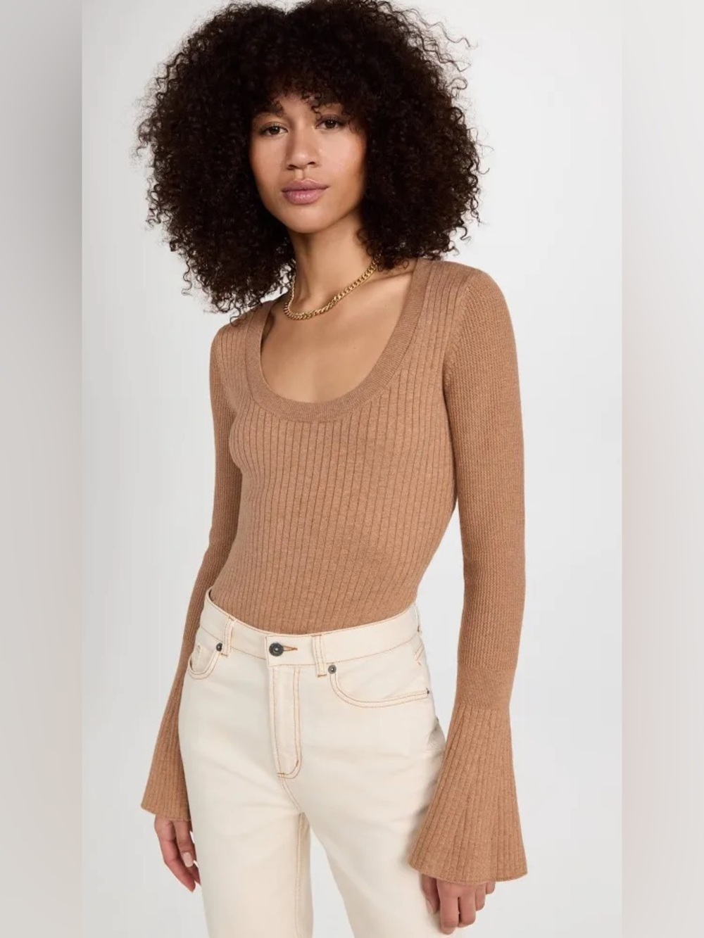 PAIGE | Mimi Bell Sleeved Bodysuit in Dark Camel |
Medium